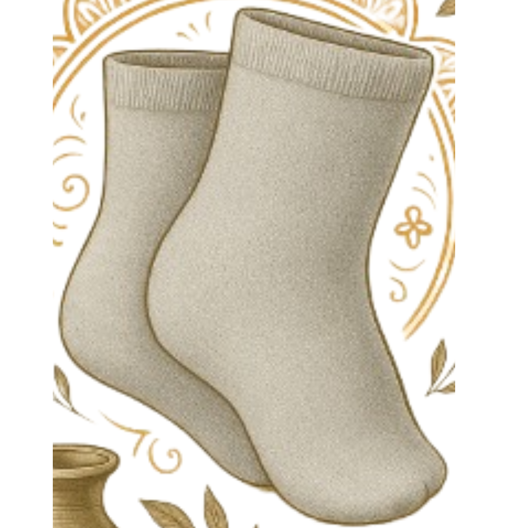 CuEase Copper Coated Natural Pain Comfort Socks - No Show |Angle |Regular