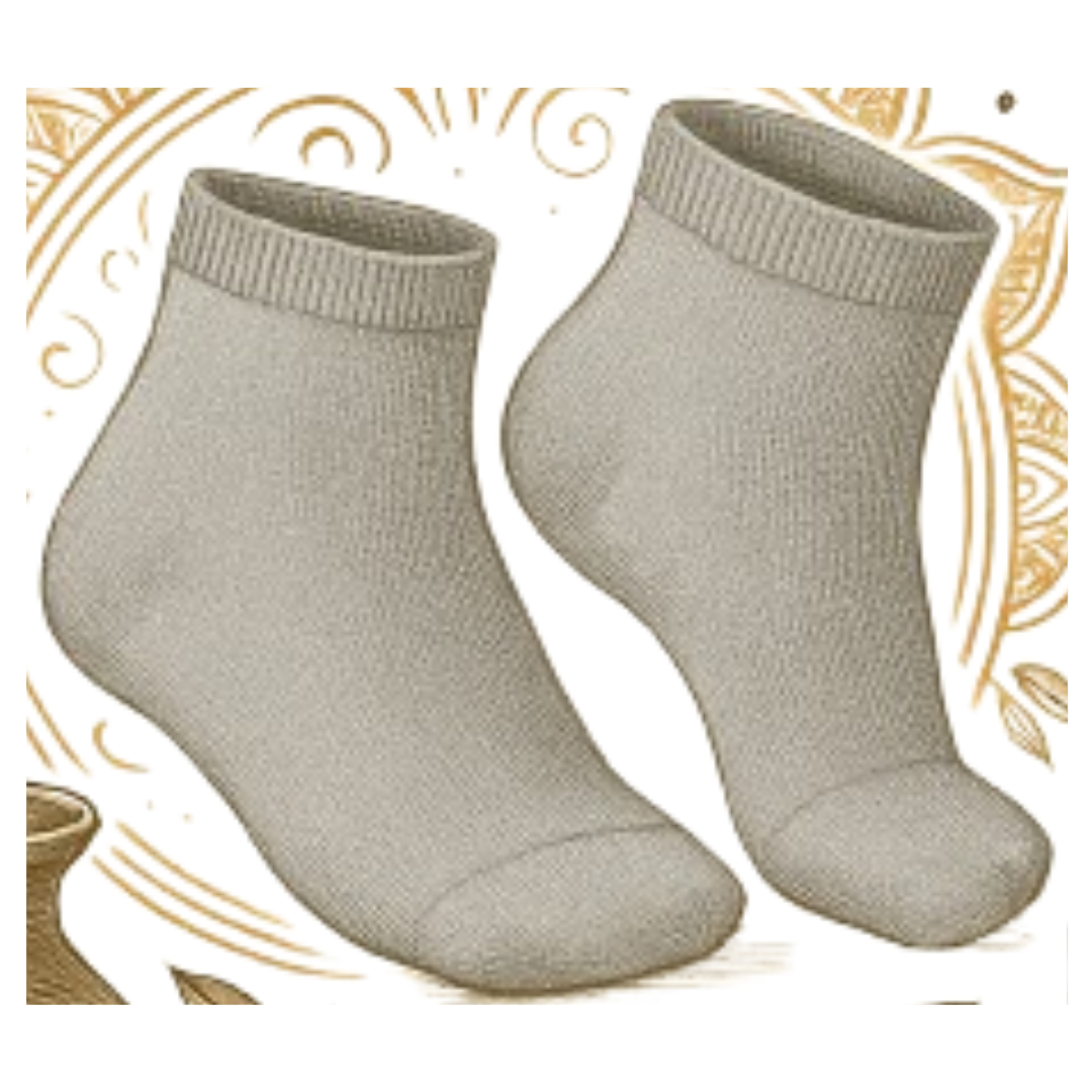 CuEase Copper Coated Natural Pain Comfort Socks - No Show |Angle |Regular