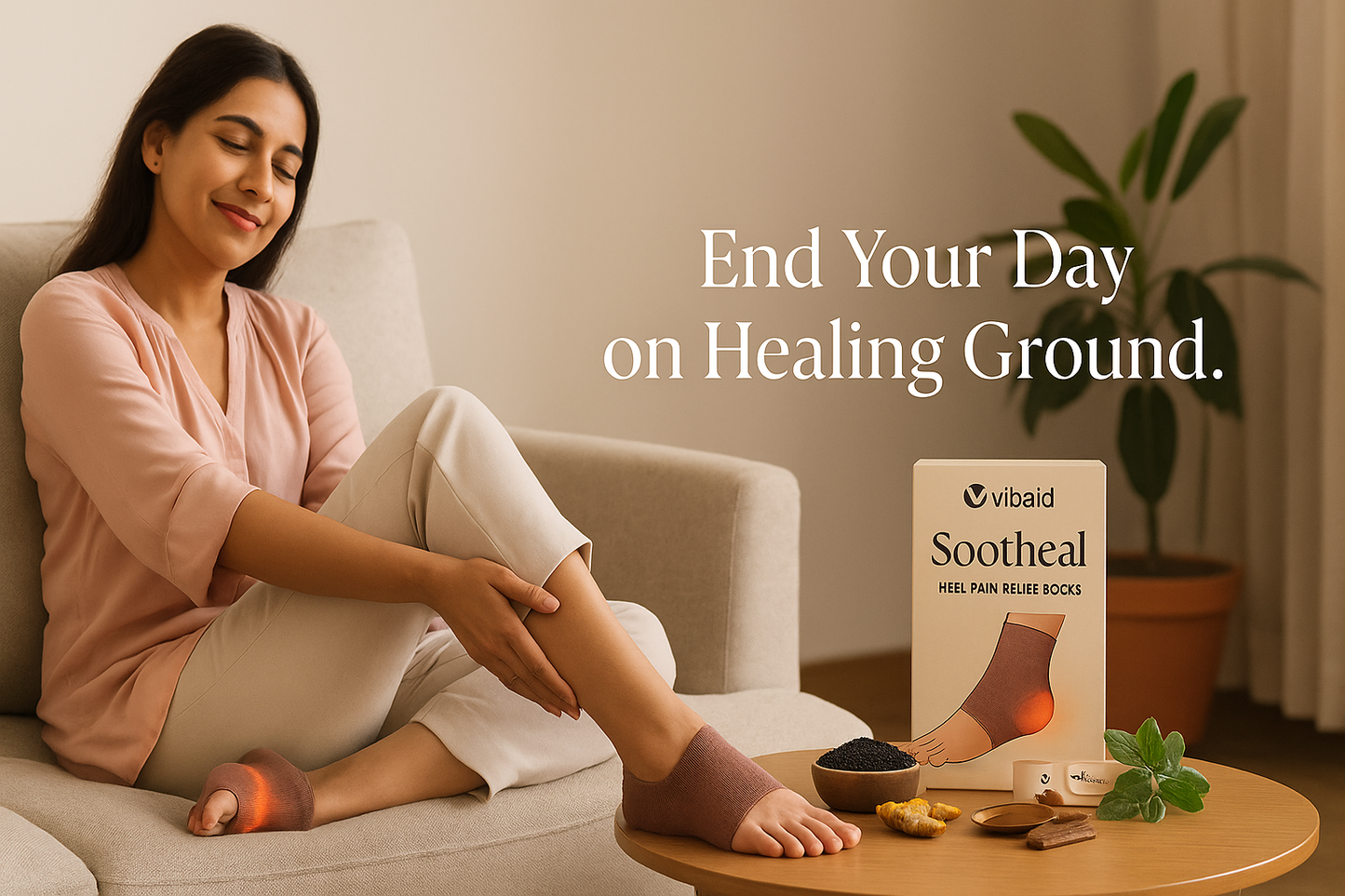 Sootheel Copper Coated Natural Pain Comfort Heel Socks