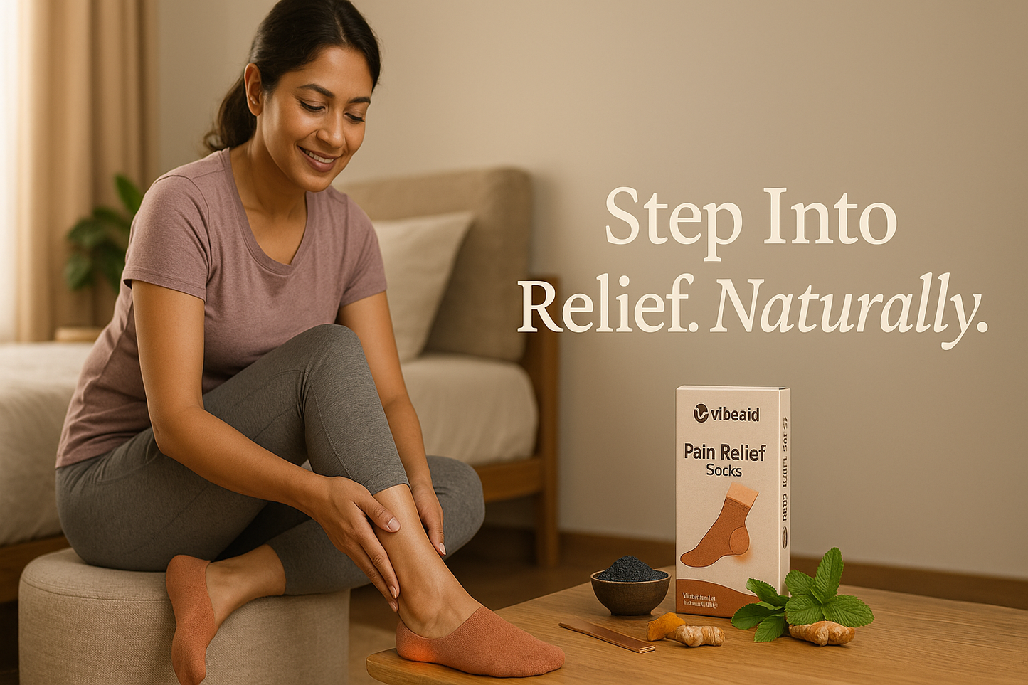 CuEase Copper Coated Natural Pain Comfort Socks - No Show |Angle |Regular