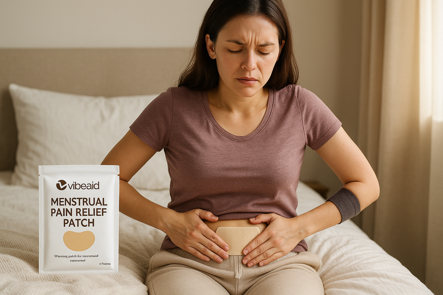 Pack of 10 CrampCalm Copper Coated Natural Menstrual Pain Comfort Patches